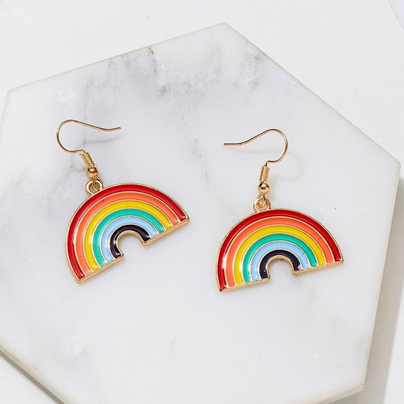 New Classic Charm  Dangle Cute Rainbow Earrings - Picture 9 of 14